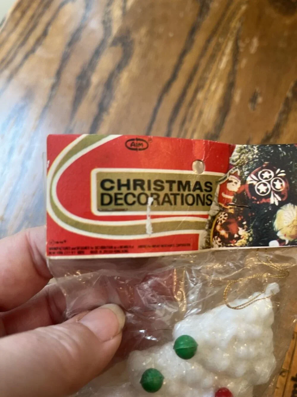 Vintage Blow Mold Christmas Tree Ornament Original Packaging